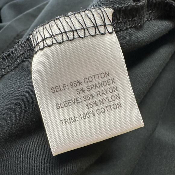 Laura Ashley Black Short Puff Sleeve Lace Trim Blouse Top Tee Shirt Plus Size 2X - Picture 7 of 8